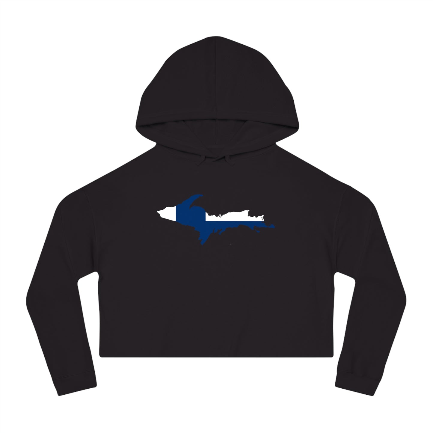 Michigan Upper Peninsula Hoodie (w/ UP Finland Flag Outline) | Lightweight Cropped