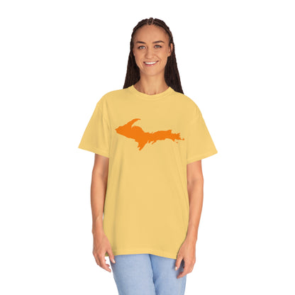 Michigan Upper Peninsula T-Shirt (w/ Orange UP Outline) | Unisex Garment-Dyed