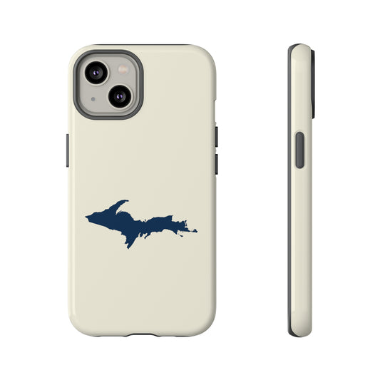 Michigan Upper Peninsula Tough Phone Case (Ivory w/ UP Outline) | Apple iPhone