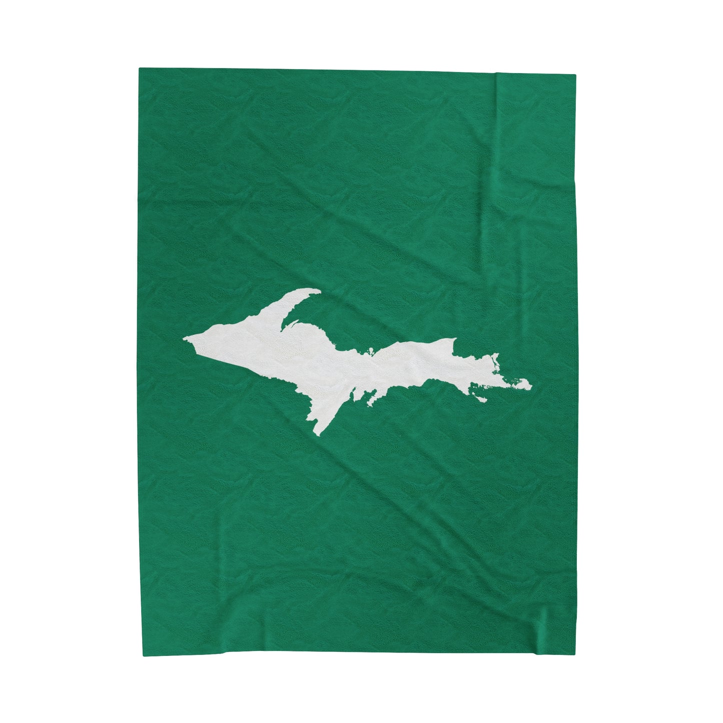 Michigan Upper Peninsula Plush Blanket (w/ UP Outline) | Emerald Green