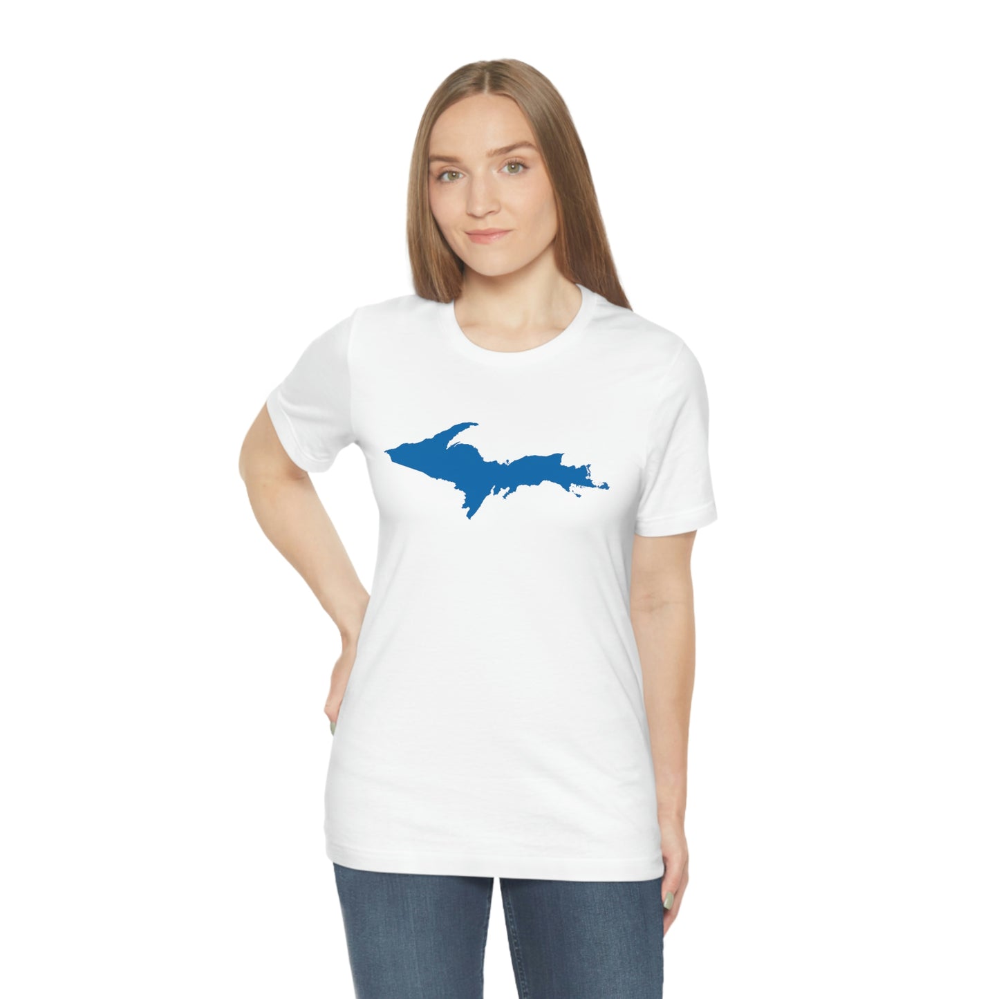 Michigan Upper Peninsula T-Shirt (w/ Azure UP Outline) | Unisex Standard Fit