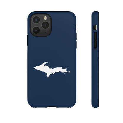 Michigan Upper Peninsula Tough Phone Case (Navy w/ UP Outline) | Apple iPhone