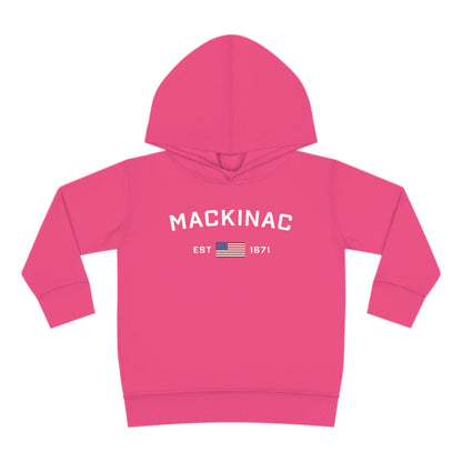 'Mackinac EST 1671' Hoodie (w/USA Flag Outline) | Unisex Toddler