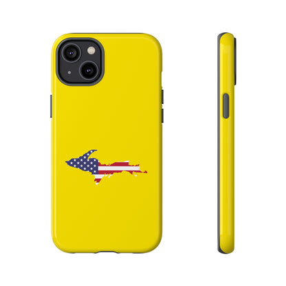 Michigan Upper Peninsula Tough Phone Case (Gadsden Yellow w/ UP USA Outline) | Apple iPhone