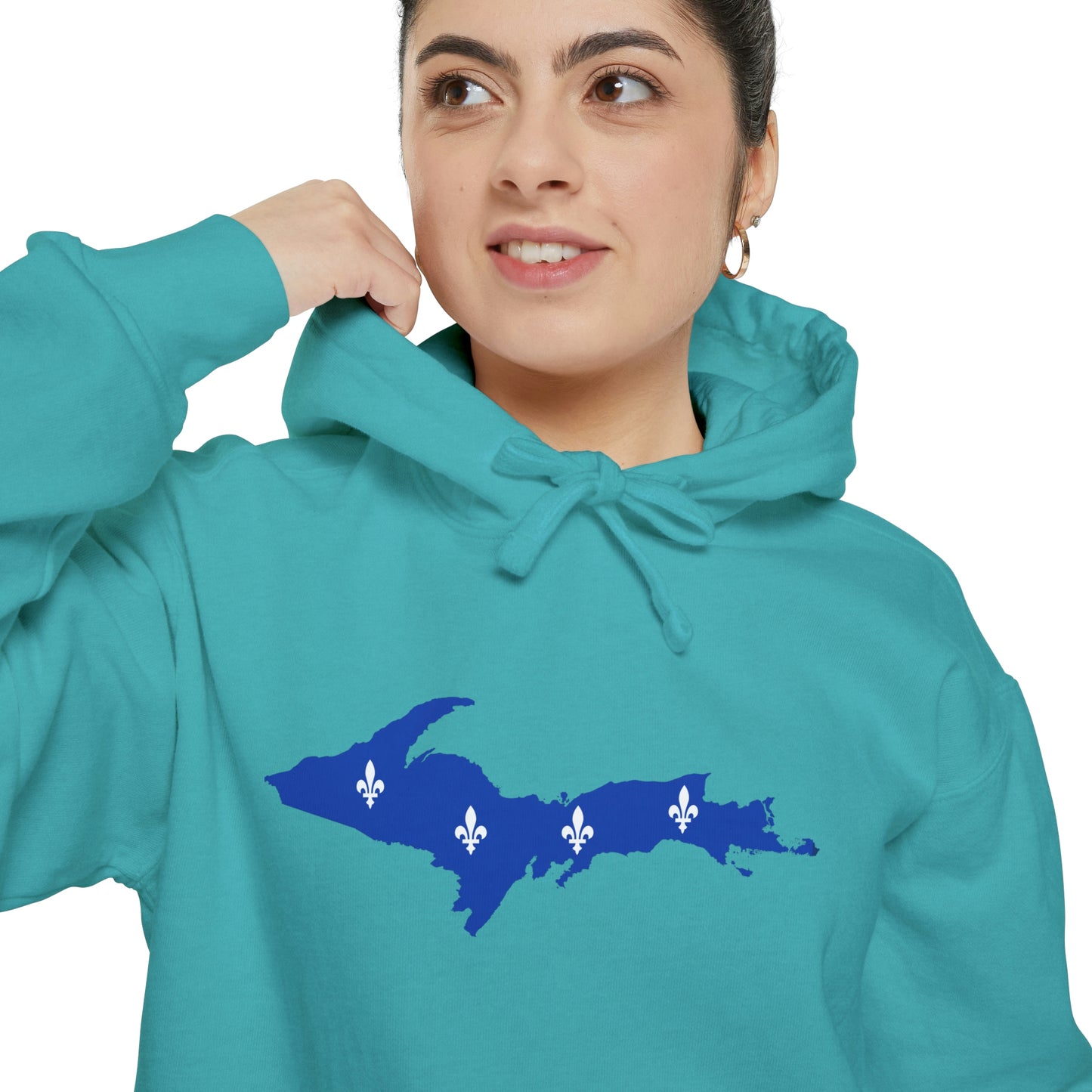 Michigan Upper Peninsula Hoodie (w/ UP Quebec Flag Outline) | Unisex Garment-Dyed