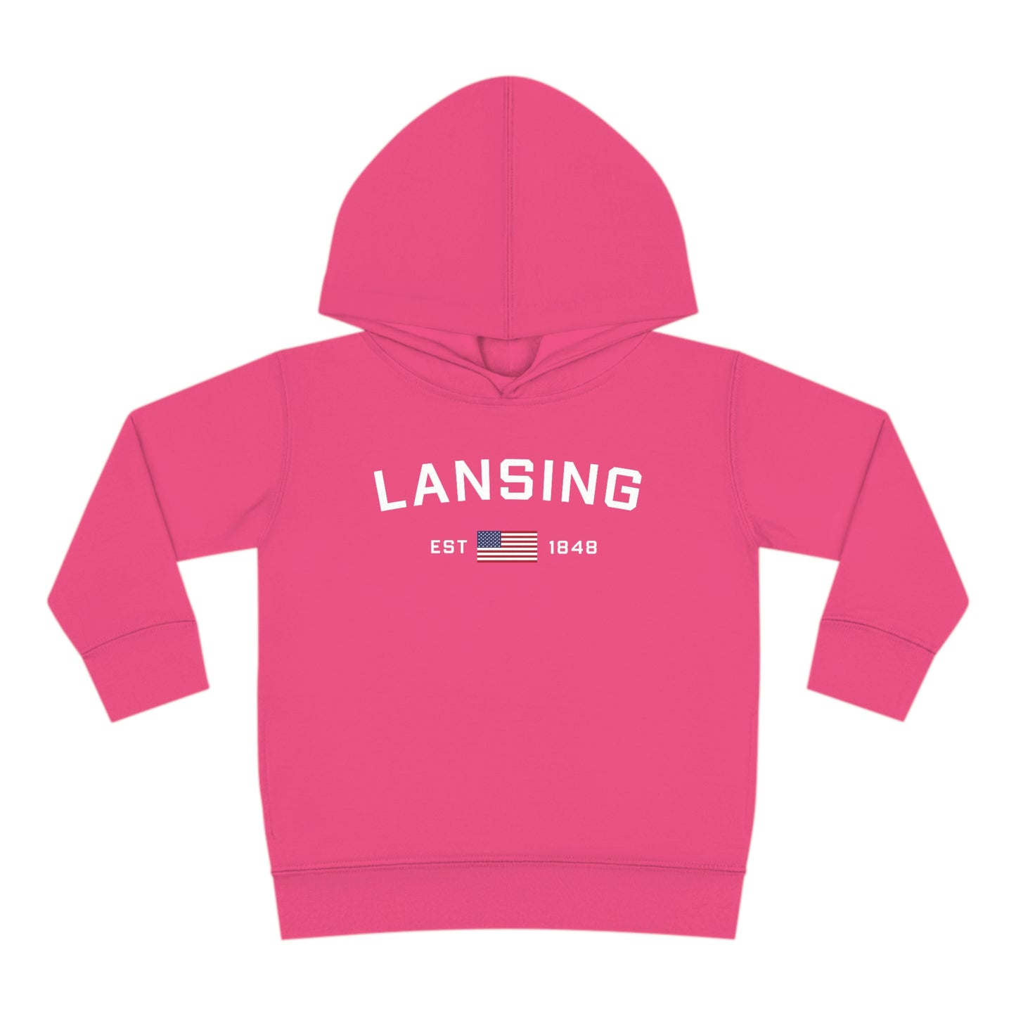 'Lansing EST 1848' Hoodie (w/USA Flag Outline) | Unisex Toddler