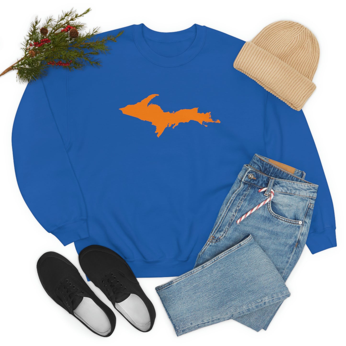 Michigan Upper Peninsula Sweatshirt (w/ Orange UP Outline) | Unisex Standard