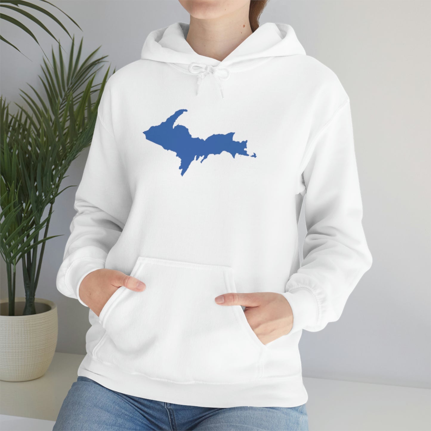 Michigan Upper Peninsula Hoodie (w/ Blue U.P. Outline) | Unisex Standard