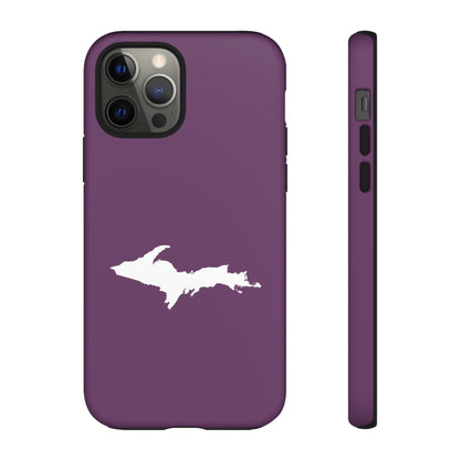 Michigan Upper Peninsula Tough Phone Case (Plum w/ UP Outline) | Apple iPhone