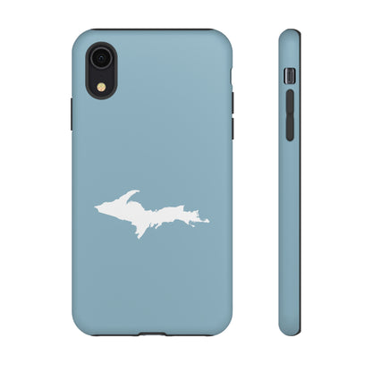 Michigan Upper Peninsula Tough Phone Case (Opal Blue w/ UP Outline) | Apple iPhone