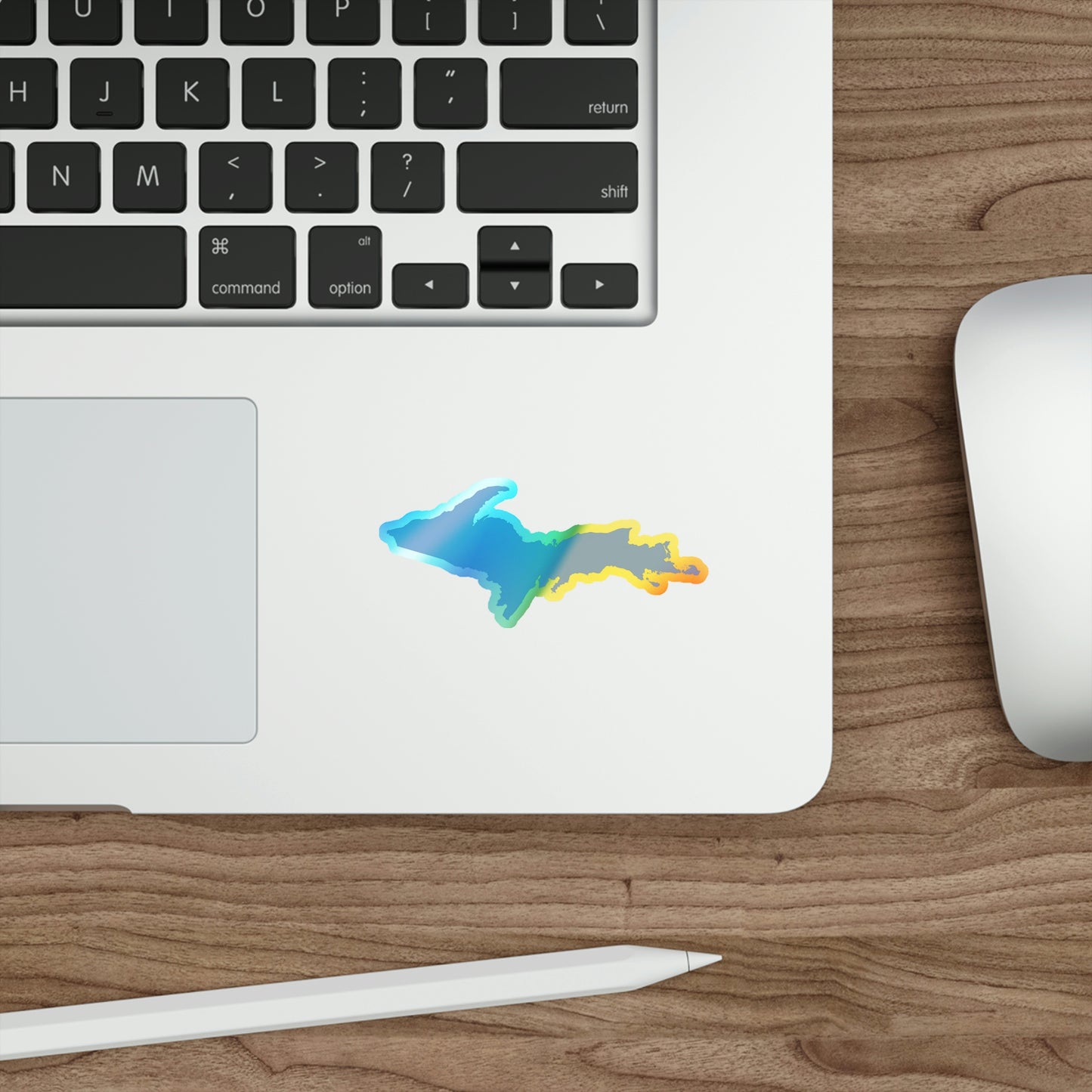 Michigan Upper Peninsula Holographic Die-Cut Stickers (w/ Azure UP Flag Outline)