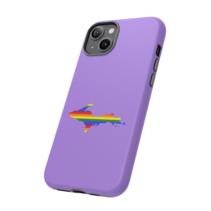 Michigan Upper Peninsula Tough Phone Case (Lavender w/ UP Pride Flag Outline) | Apple iPhone