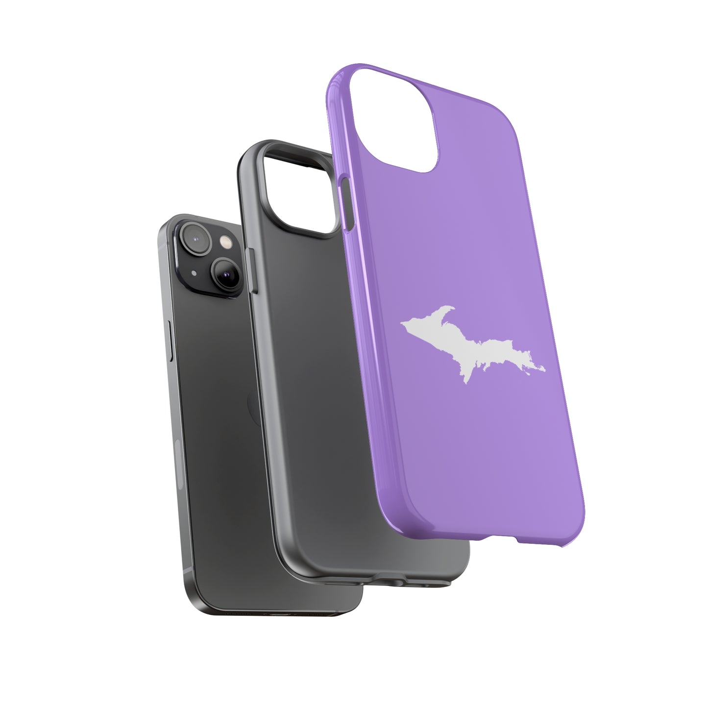 Michigan Upper Peninsula Tough Phone Case (Lavender w/ UP Outline) | Apple iPhone