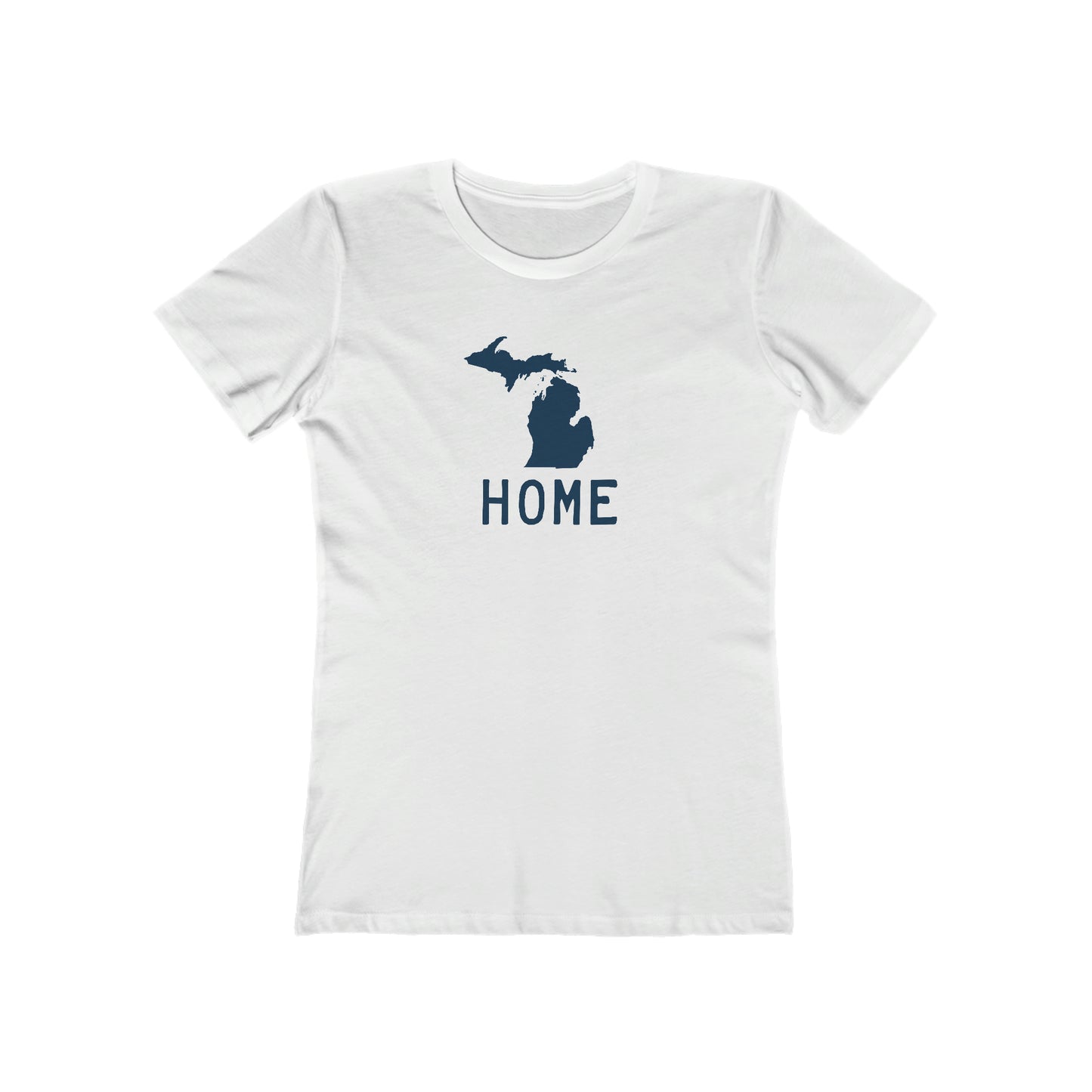 Michigan 'Home' T-Shirt (Licence Plate Font) | Women's Boyfriend Cut