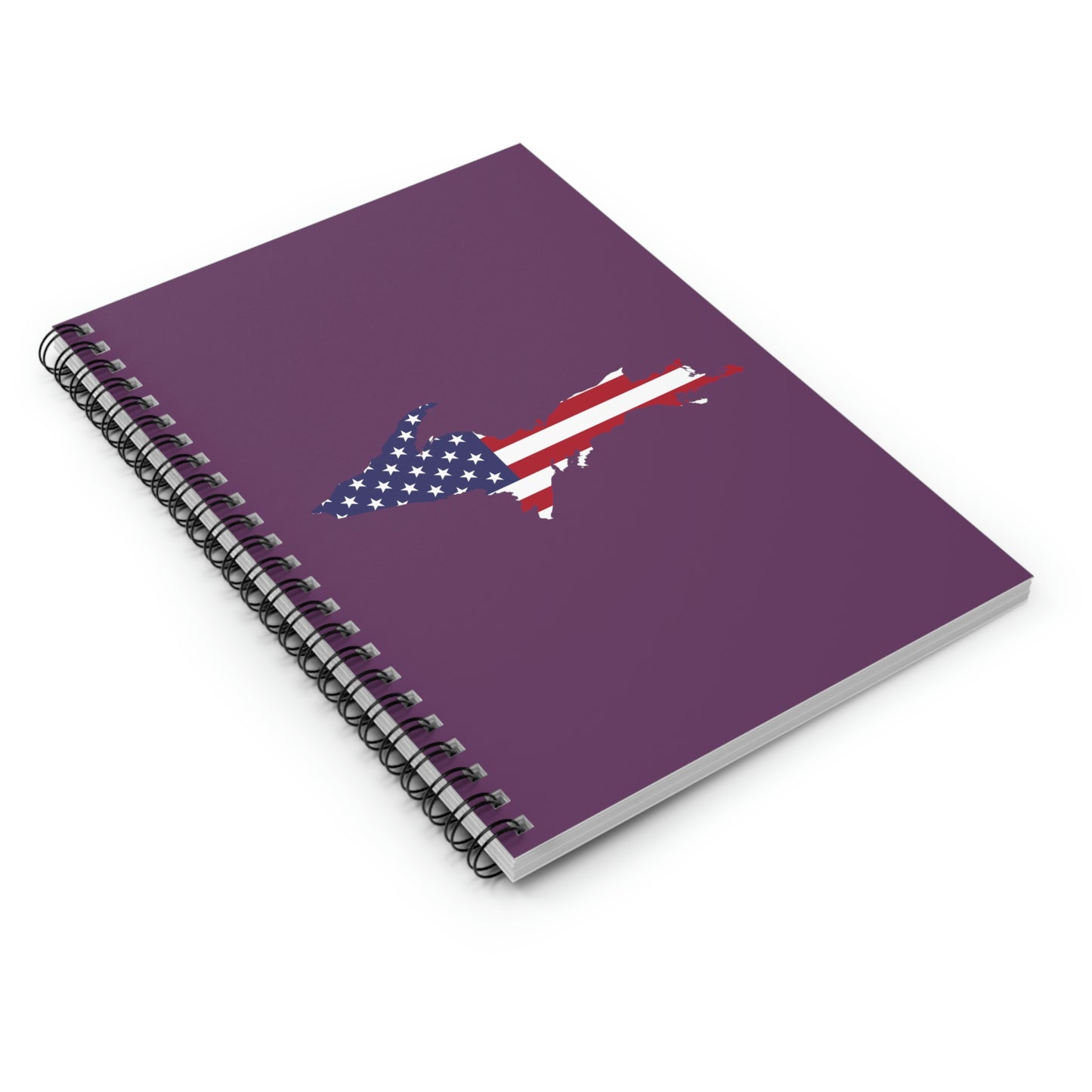 Michigan Upper Peninsula Spiral Notebook (w/ UP USA Flag) | Plum