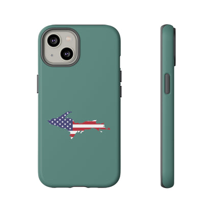 Michigan Upper Peninsula Tough Phone Case (Copper Green w/ UP USA Outline) | Apple iPhone