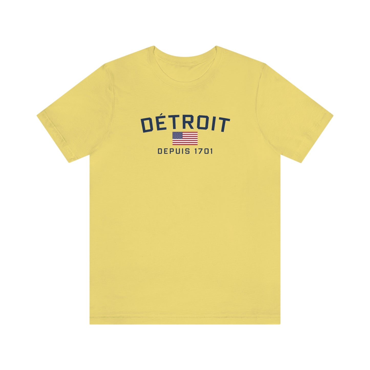 'Détroit Depuis 1701' T-Shirt (w/USA Flag Outline) | Unisex Standard Fit