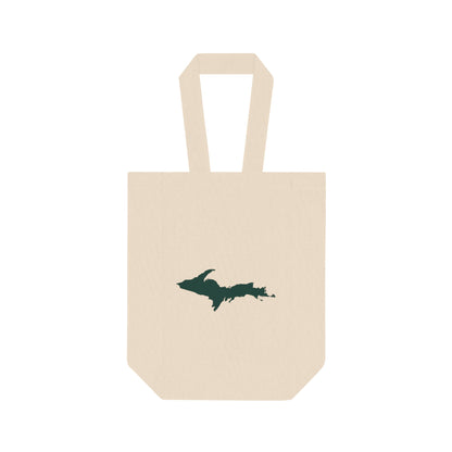 Michigan Upper Peninsula Double Wine Tote Bag (w/ Green UP Outline)