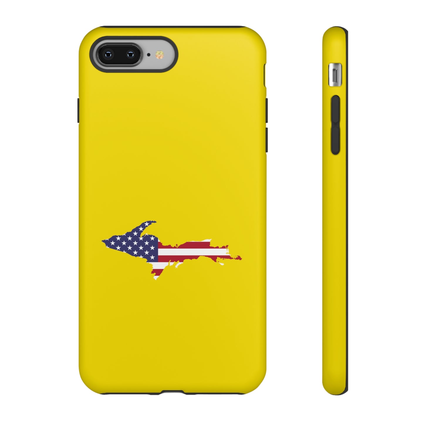 Michigan Upper Peninsula Tough Phone Case (Gadsden Yellow w/ UP USA Outline) | Apple iPhone