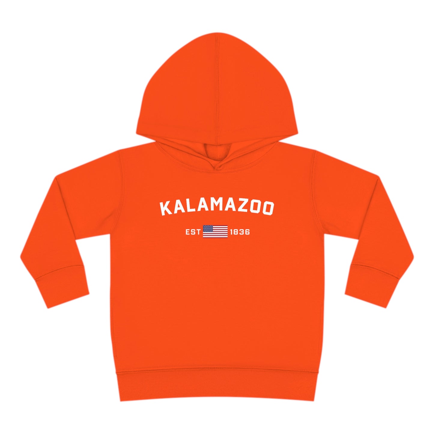 'Kalamazoo EST 1836' Hoodie (w/USA Flag Outline) | Unisex Toddler