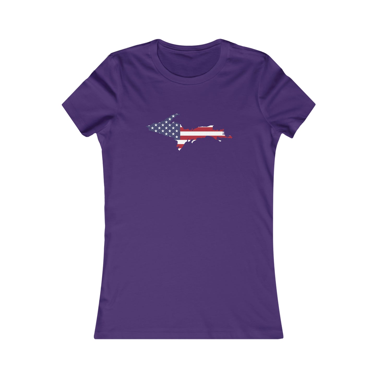 Michigan Upper Peninsula T-Shirt (w/ UP USA Flag Outline) | Women's Slim Fit