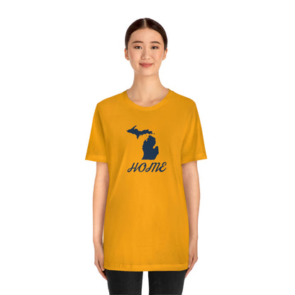 Michigan 'Home' T-Shirt (Retro Script Font) | Unisex Standard Fit