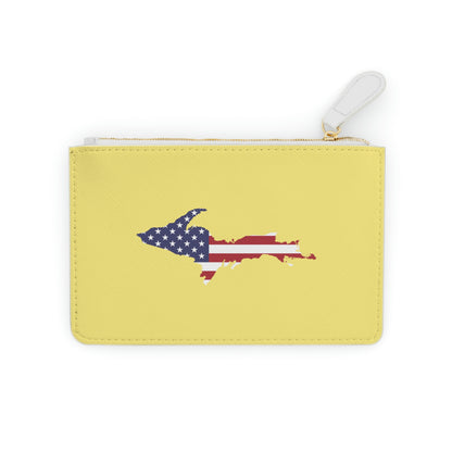 Michigan Upper Peninsula Mini Clutch Bag (Yellow Cherry w/ UP USA Flag Outline)