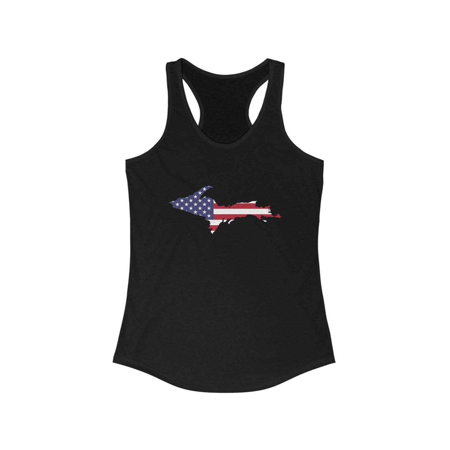 Michigan Upper Peninsula Tank Top (w/ MI USA Flag Outline) | Women's Racerback