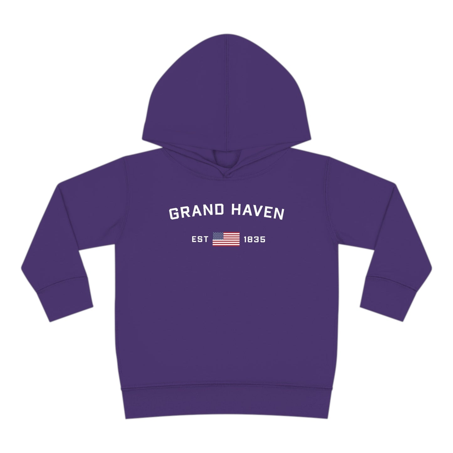 'Grand Haven EST 1835' Hoodie (w/USA Flag Outline) | Unisex Toddler