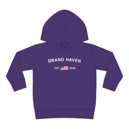 'Grand Haven EST 1835' Hoodie (w/USA Flag Outline) | Unisex Toddler