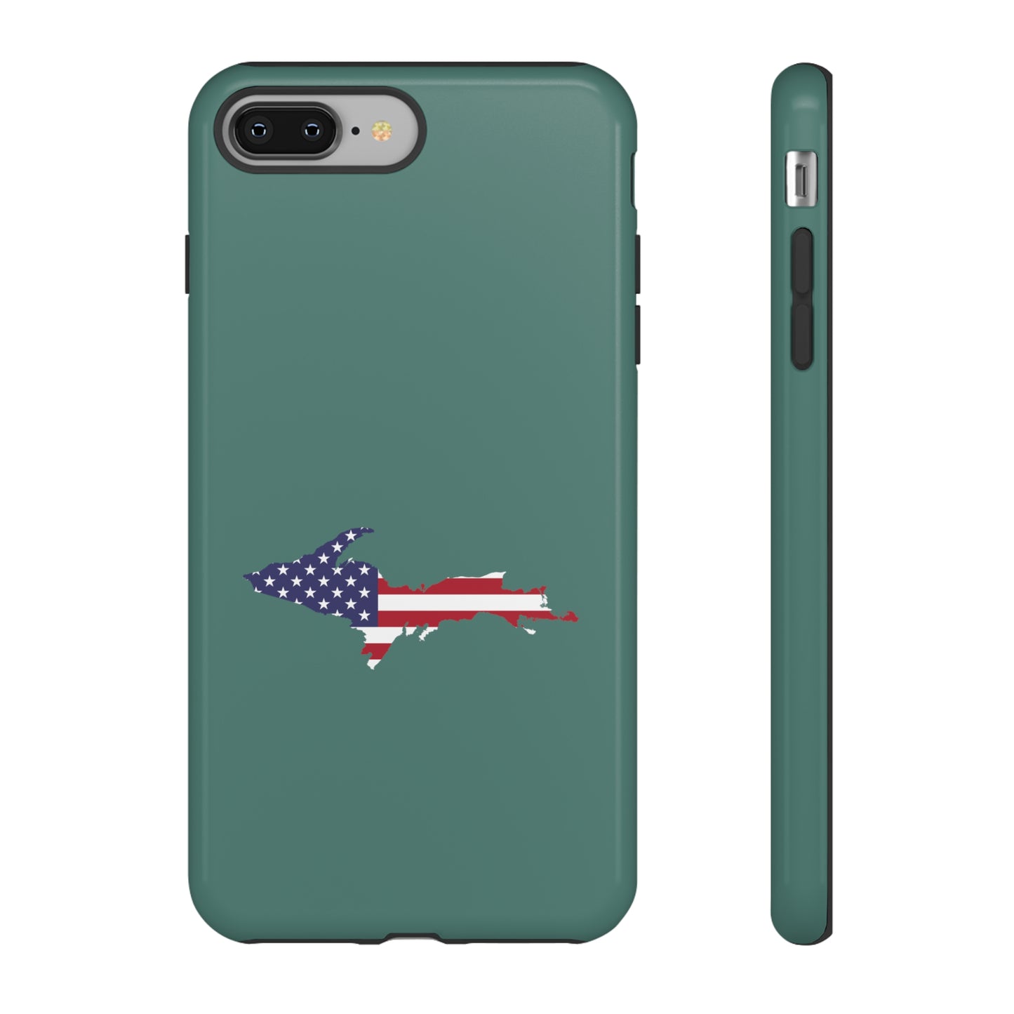 Michigan Upper Peninsula Tough Phone Case (Copper Green w/ UP USA Outline) | Apple iPhone