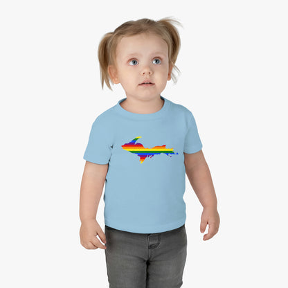 Michigan Upper Peninsula Infant T-Shirt (w/ UP Pride Flag Outline) | Short Sleeve