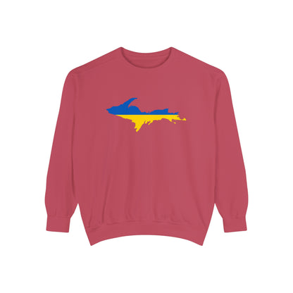 Michigan Upper Peninsula Sweatshirt (w/ UP Ukraine Outline) | Unisex Garment Dyed