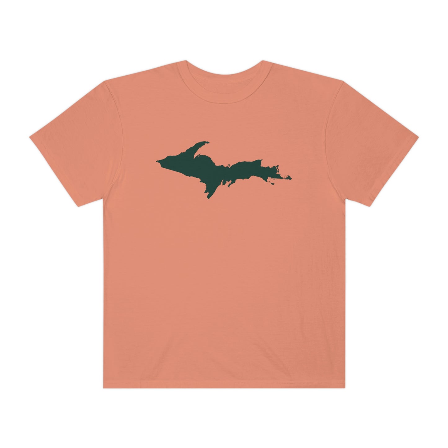 Michigan Upper Peninsula T-Shirt (w/ Green UP Outline) | Unisex Garment-Dyed