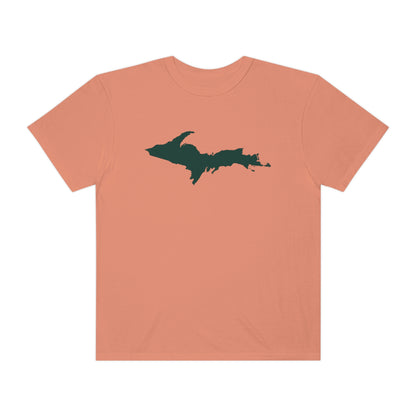 Michigan Upper Peninsula T-Shirt (w/ Green UP Outline) | Unisex Garment-Dyed