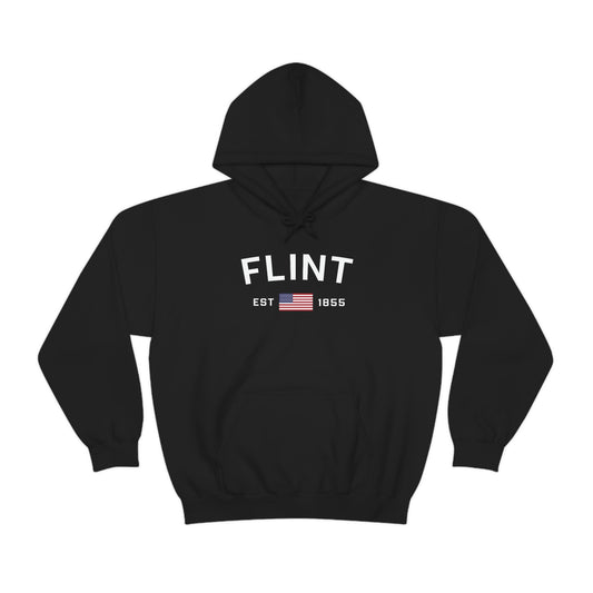 'Flint EST 1855' Hoodie (w/USA Flag Outline) | Unisex Standard