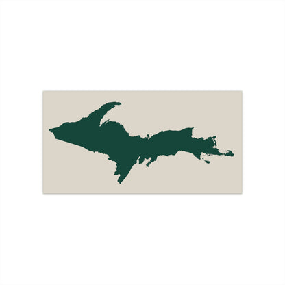 Michigan Upper Peninsula Bumper Sticker (w/ Green UP Outline) | Canvas Color Background