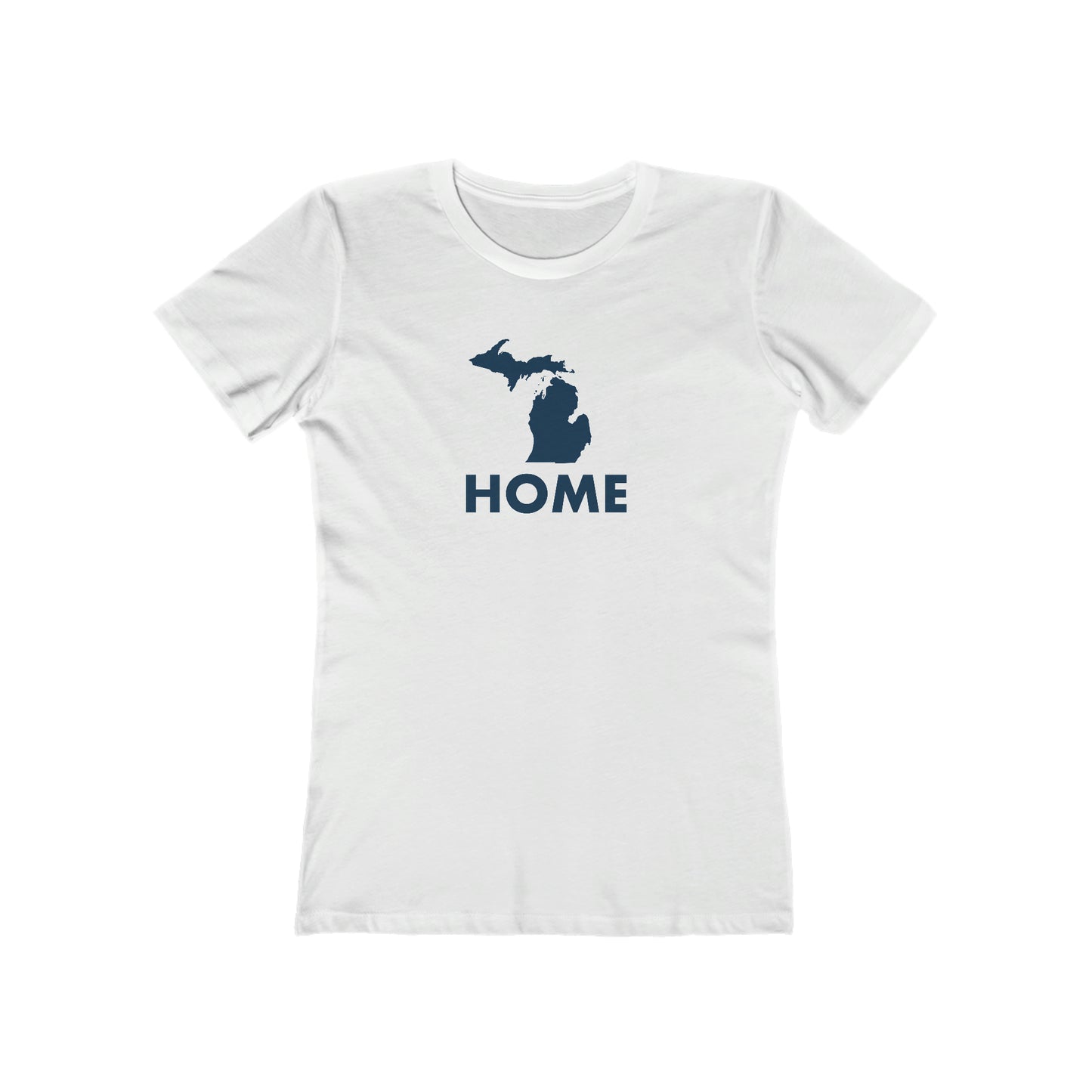 Michigan 'Home' T-Shirt (Geometric Sans Font) | Women's Boyfriend Cut