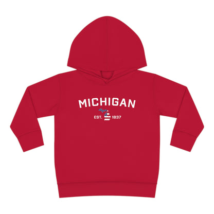 'Michigan EST 1837' Hoodie (With MI USA Flag Outline) | Unisex Toddler