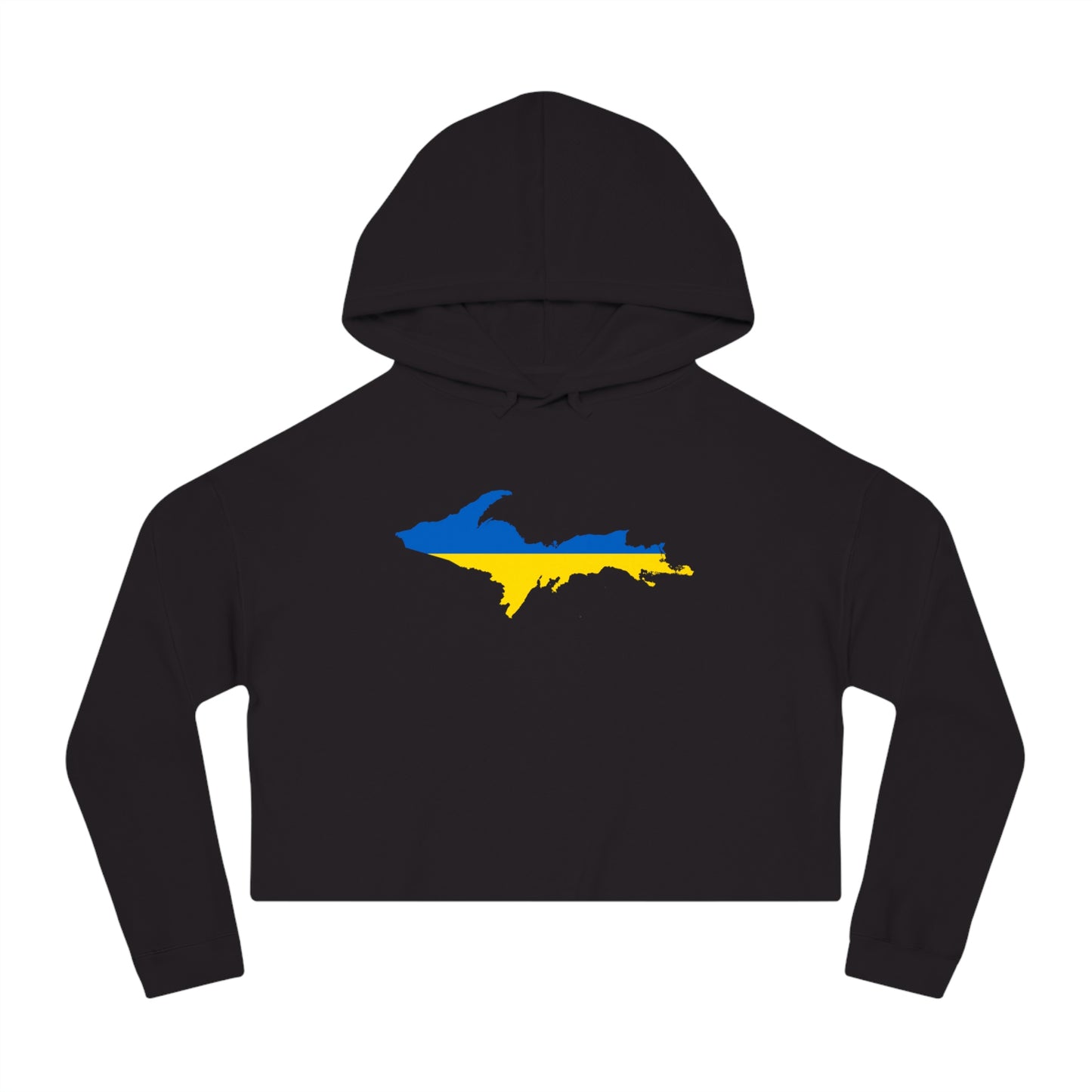 Michigan Upper Peninsula Hoodie (w/ UP Ukraine Flag Outline) | Lightweight Cropped