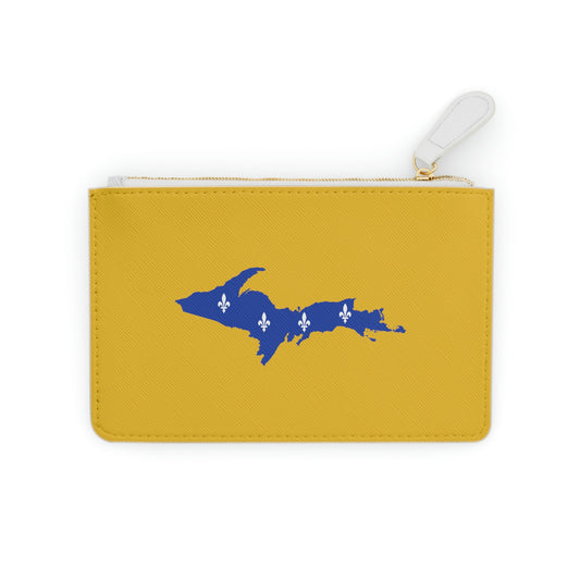 Michigan Upper Peninsula Mini Clutch Bag (Gold w/ UP Quebec Flag Outline)