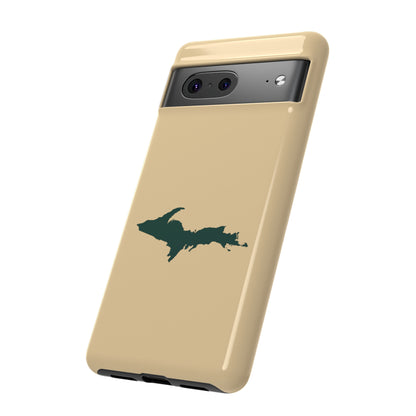 Michigan Upper Peninsula Tough Phone Case (Maple Color w/ Green UP Outline) | Samsung & Pixel Android