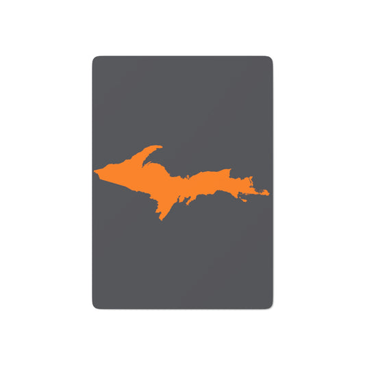 Michigan Upper Peninsula Poker Cards (Iron Ore Grey w/ Orange UP Outline)