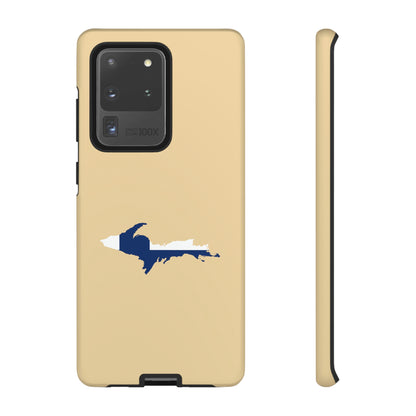 Michigan Upper Peninsula Tough Phone Case (Maple Color w/ UP Finland Flag Outline) | Samsung & Pixel Android