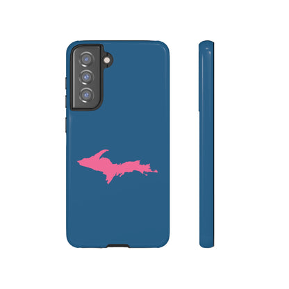 Michigan Upper Peninsula Tough Phone Case (Blueberry w/ Pink UP Outline) | Samsung & Pixel Android