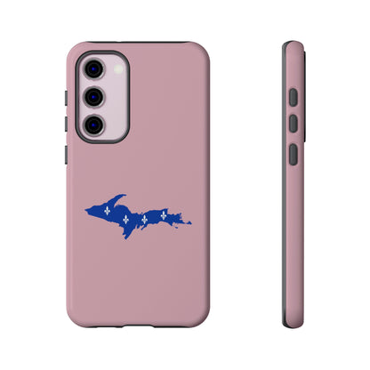 Michigan Upper Peninsula Tough Phone Case (Pink w/ UP Quebec Flag Outline) | Samsung & Pixel Android