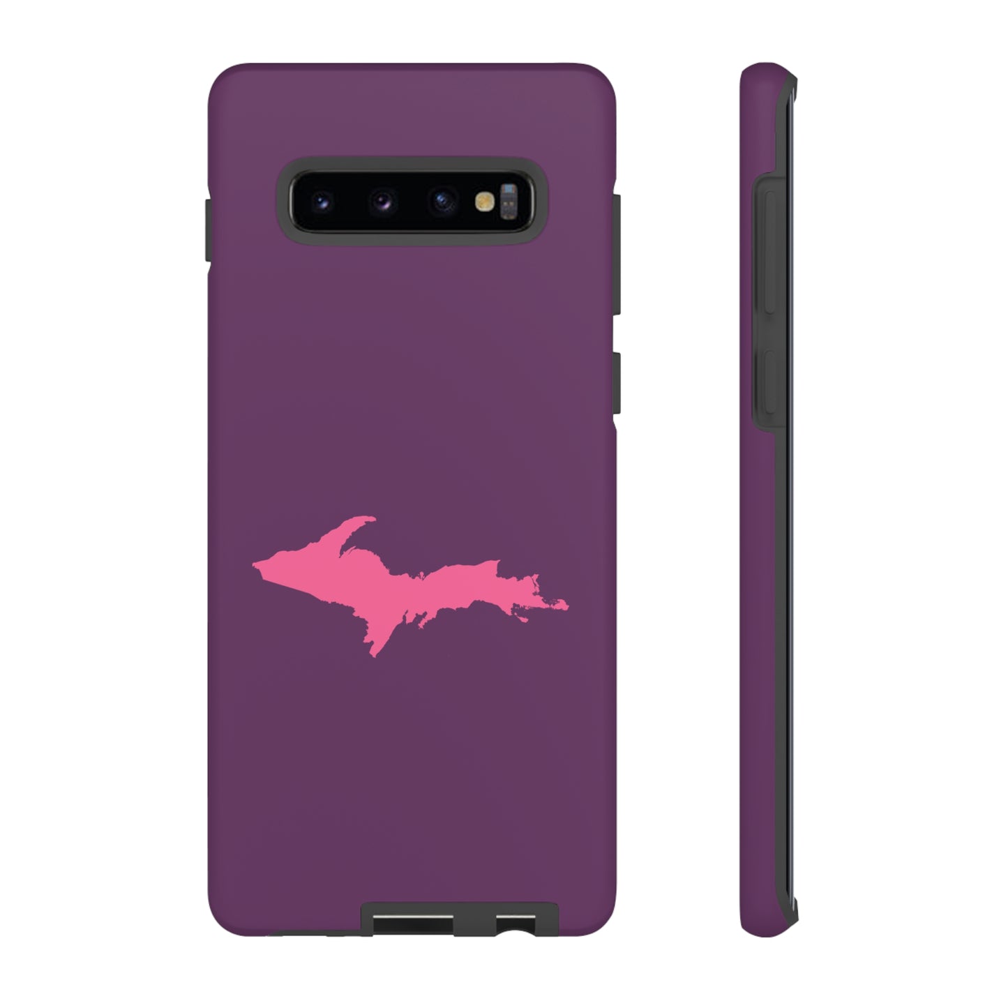 Michigan Upper Peninsula Tough Phone Case (Plum w/ Pink UP Outline) | Samsung & Pixel Android