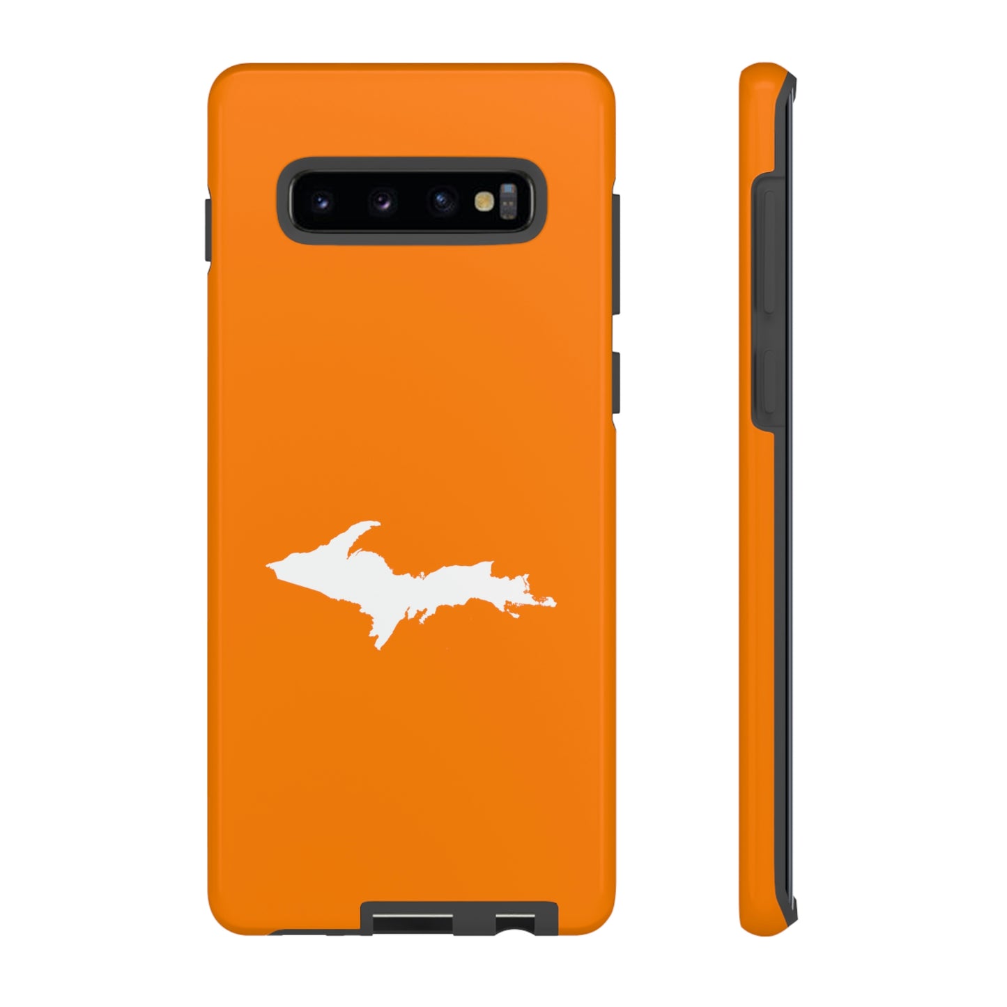 Michigan Upper Peninsula Tough Phone Case (Orange w/ UP Outline) | Samsung & Pixel Android