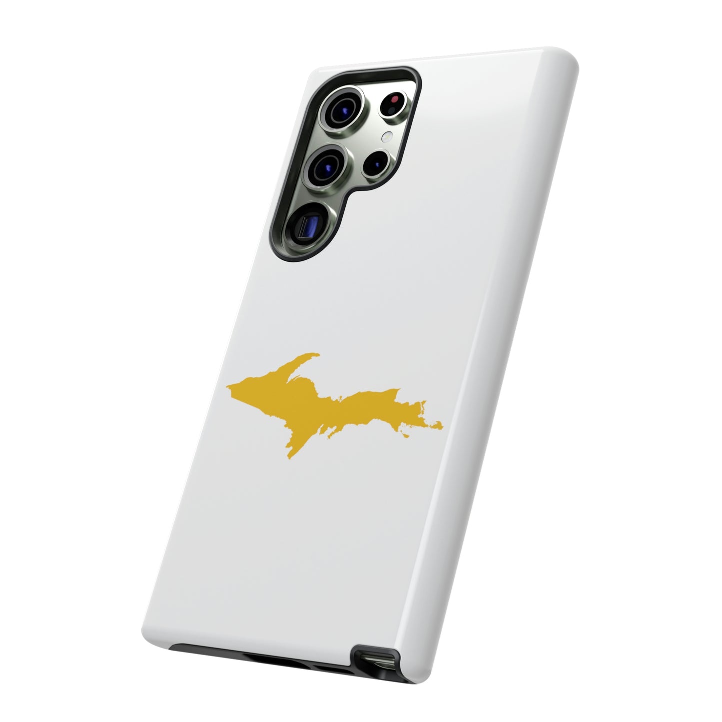 Michigan Upper Peninsula Tough Phone Case (w/ Gold UP Outline) | Samsung & Pixel Android