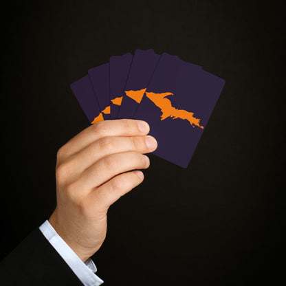 Michigan Upper Peninsula Poker Cards (Blackcurrant Color w/ Orange UP Outline)